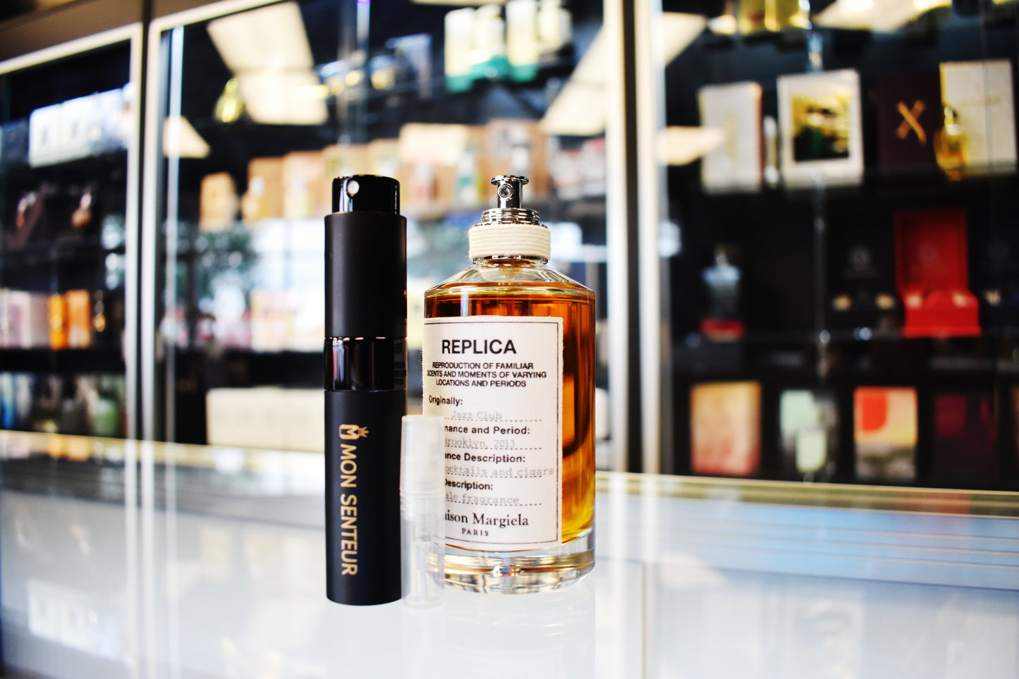 Atomizer filled with Replica Jazz Club By Maison Margiela